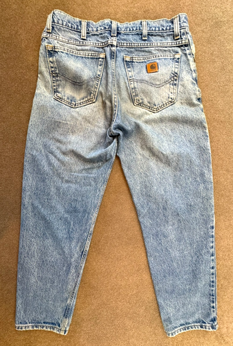 Vintage Carhartt Jeans Herren 34x30 Light Wash Denim Distressed Faded Made in USA - Bild 2 von 14