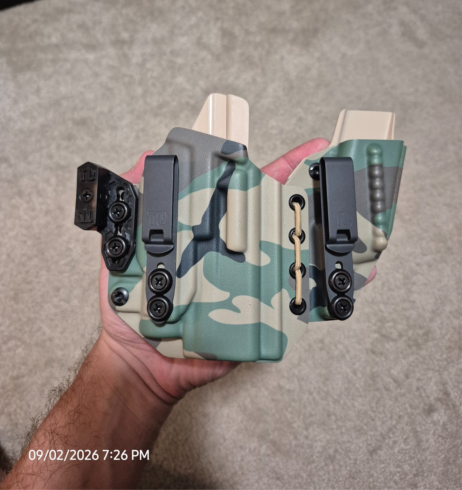 Tier 1 Axis Elite RH IWB Holster for Glock 48 w/ TLR-7 Sub (Woodland Camo)
