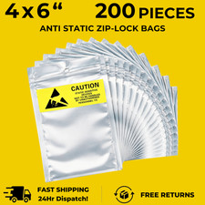 200pcs Anti Static Shielding ESD Translucent Bags 4" x 6" Zip Reclosable 10x15CM