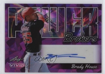 2024 Leaf Vivid Power Brokers Purple Crystals 1/2 Brady House #PB-BH1 Auto 0o48