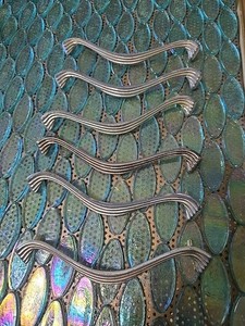 Vintage Hollywood Regency Style Drawer Pulls 6 Pulls 6" Long. 5" Centers