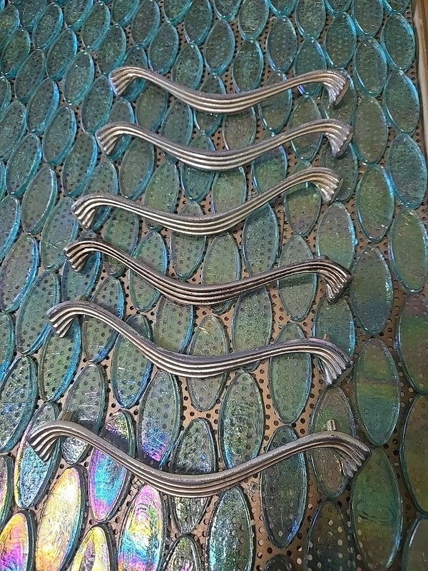 Vintage Hollywood Regency Style Drawer Pulls 6 Pulls 6" Long. 5" Centers
