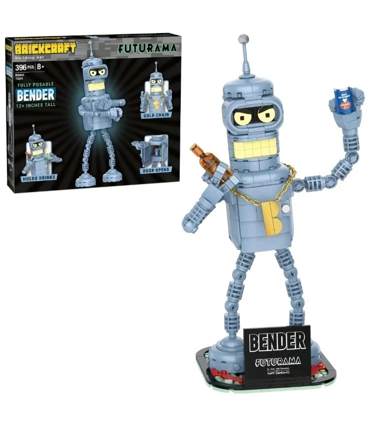 Futurama Bender Brick Building Kit (396- Plastic Piece Set), Sci-Fi Collectible  - Image 2 of 4