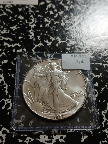 🔥🔥 1987 Unc American Silver Eagle 1 Feinunze .999 Feinsilber 🔥🔥 WoW 🔥🔥