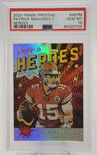 🔥 PATRICK MAHOMES 2020 Panini Prestige - Heroes  #HE-PM 🏈 🌟 PSA 10