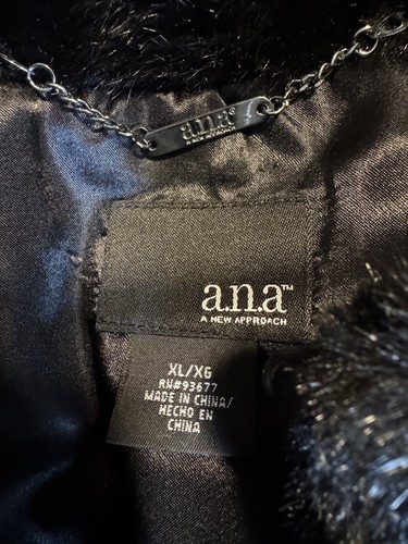 A.N.A Abendjacke schwarz Kunstfell XL - Bild 3 von 20