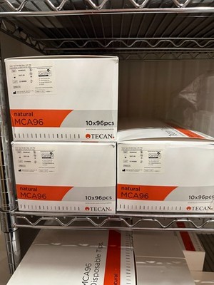 New Tecan 500 uL MCA96 Disposable Tips Filtered Sterile30046342 10 racks per Box