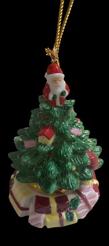 VTG Spode Porcelain Christmas Tree Hinged Trinket Box Ornament Collectible 3” - Picture 6 of 24