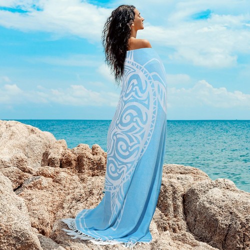 1 Piece Extra Large Beach Towel Blanket Turkish XL 66 x 71 Boho Microfiber Be... - Picture 6 of 7