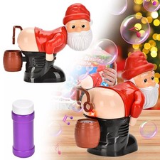 Electric Santa Bubble Machine Automatic Funny Fart Bubble Toy for Kid Xmas~
