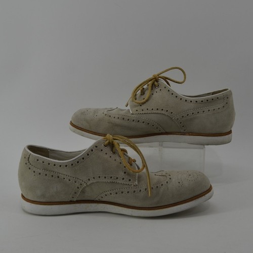 Santoni Budapester Herren Größe 10,5 Oxford Schnürschuhe adrett beige - Bild 16 von 18