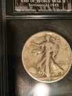 USA 1945 D Liberty Walking Silver Half Dollar, United States of America Silver