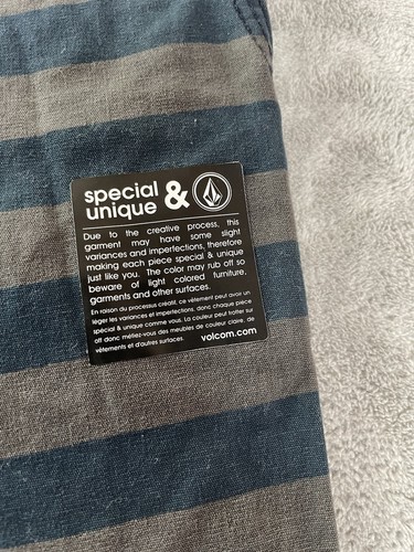 VOLCOM STONE GRAPHITO SHORTS Men’s Sz 36 Blue Gray Stripe Casual Walking NWT NEW - Picture 3 of 19