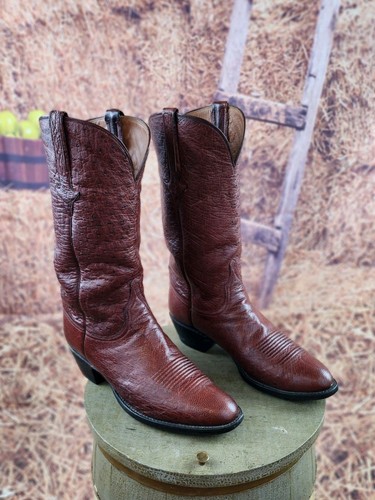 Botas vaqueras occidentales para hombre hechas a mano Lucchese clásicas completamente suaves avestruz 10 D - Imagen 8 de 13