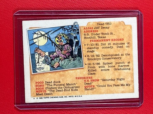 1986 Garbage Pail Kids - DANGLING DOLLY #196A - Picture 2 of 2