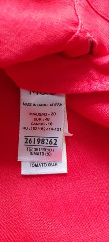 Marks&Spencer Tomato Red Sleeveless Top With Side Buttons Size 20 - Picture 8 of 9