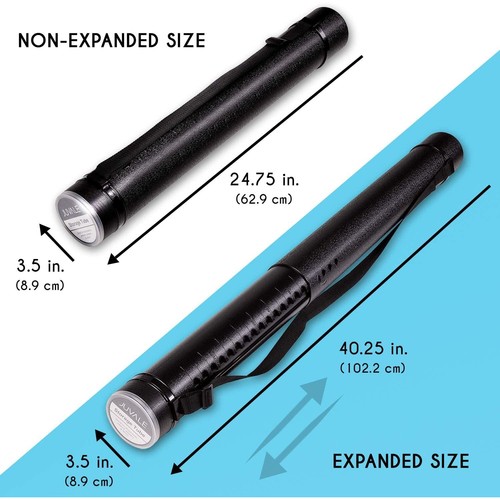 2 Pack Expandable Poster Tube Blueprint Document Holder, 24.75-40.12" - Picture 3 of 9