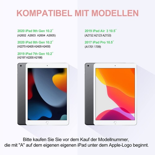 JADEMALL QWERTZ Étui de Protection avec Clavier 10,2 pour iPad (7 8e et 9e - Zdjęcie 14 z 24
