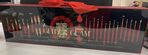 NEW Glitz and Glam Limited Edition 31 Piece Red Rhinestone Makeup Brush Set RARE