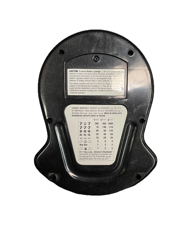 Hasbro Monopoly Jackpot Máquina Tragamonedas Electrónica Portátil Juego-1999-Probado Foto 2 de 4