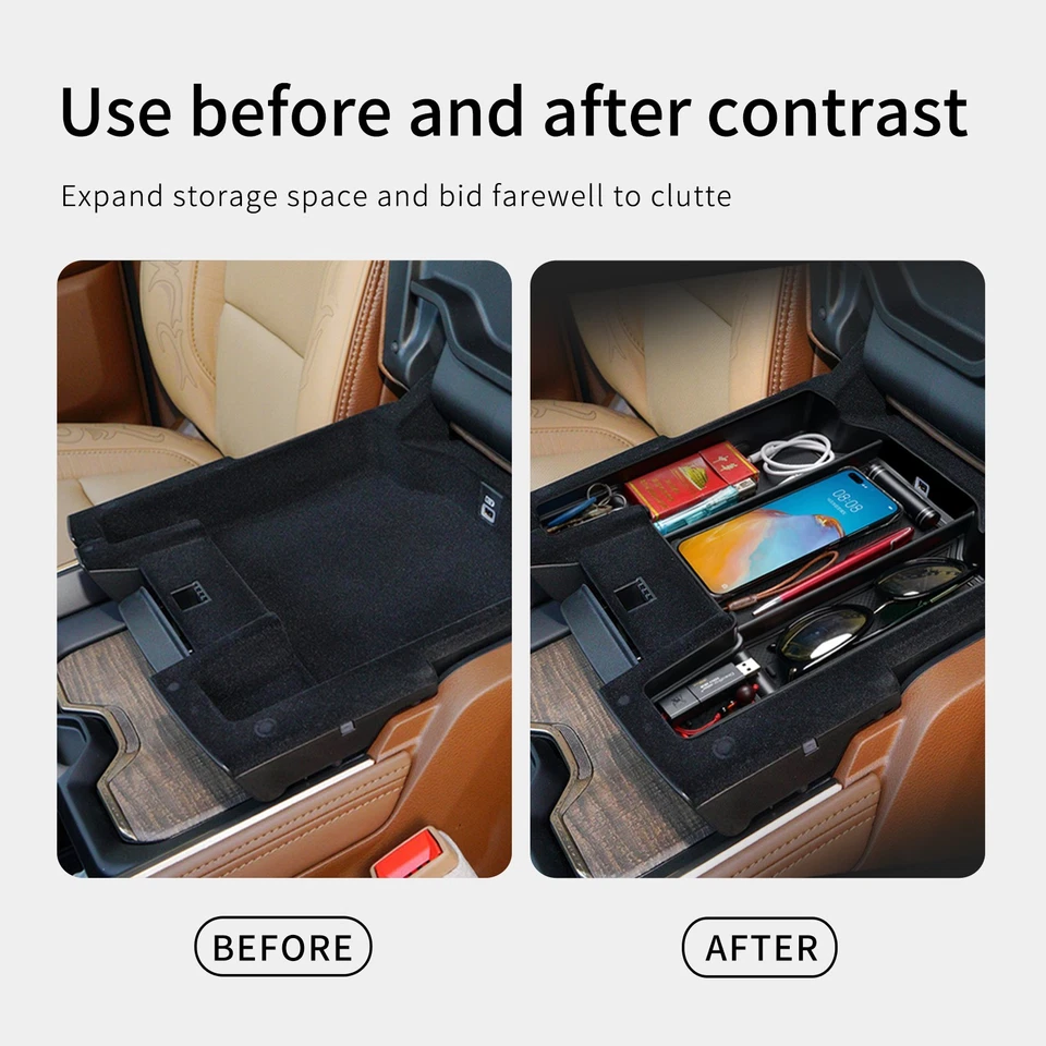 for Dodge Ram 1500 2500 3500 2019-2026 Car Center Armrest Storage Box Organizer - Image 4 of 4