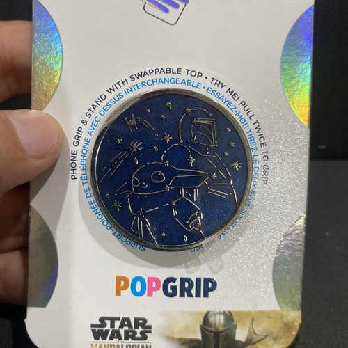 New Popsockets PopGrip- STAR WARS ENAMEL MANDALORIAN- Baby Yoda & The Protector - Picture 1 of 6