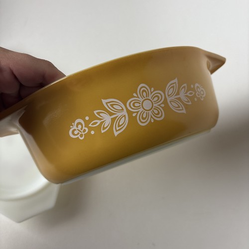 Vintage Pyrex Schmetterling Gold 043 1-1/2 Quart ovale Kasserolle 943 Deckel - Bild 6 von 13
