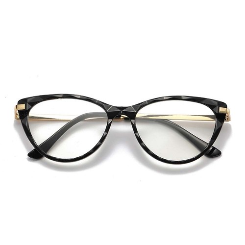 Leopard Print Cat Eye Glasses Thin-frame Women Plain Glasses  Ladies - Afbeelding 5 van 18