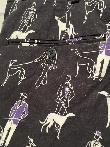 Polo Golf Ralph Lauren Shorts Men’s 36 Dog Walker Novelty Preppy Black Purple - Picture 7 of 9