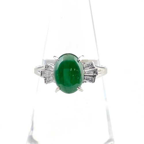 Jade Design Ring Platinring Nahkampf Diamant Ring Pt850 Jade Diamant Damen