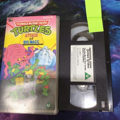 Original 90s Teenage Mutant Hero Turtles - ATTACK OF THE BIG MACC VHS Tape