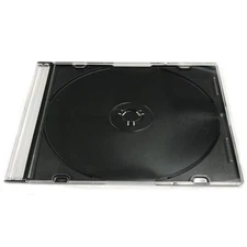 Smartbuy Slim 5.2mm Jewel Case Thin Clear Single CD DVD Disc Storage w/Built-in