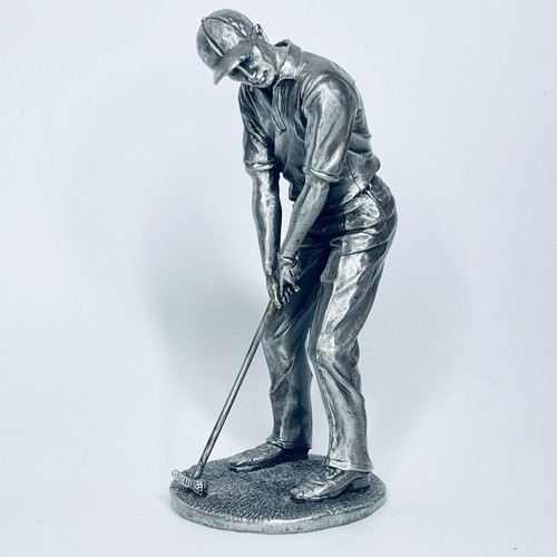 Vintage Golf Golfer Man Putting Pewter Figurine 10 cm 310 grams Excellent Cond. - Picture 17 of 17