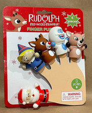 Rudolph The Red-Nosed Reindeer Finger Puppets- 5 Pieces Christmas Toys new 