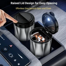 Car Ashtray, Smokeless Ashtray with Lid, Car Ashtrays for Cup Holder Smell Pr...