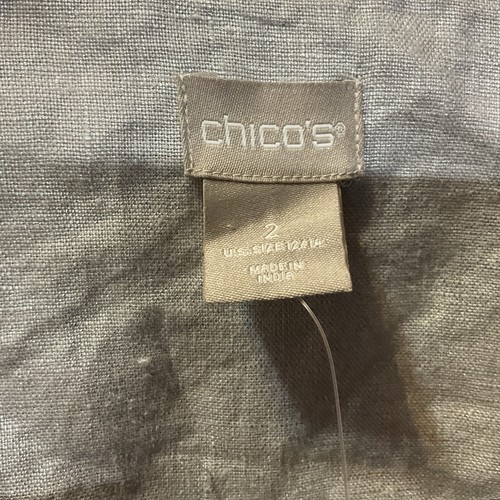 Chicos NWT Linen Metallic Shimmer Full Zip Moto Style Jacket Size 2 (12-14) - Picture 2 of 10