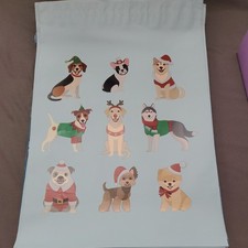 5pcs Christmas Holiday Poly Bags Dogs Popular 10x13