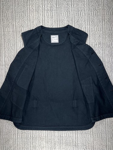 SOUNDMAN Marcy Working Waistcoat, MEN'S LARGE, 42, Cotton Twill, Navy Vest Japan - Imagen 2 de 9