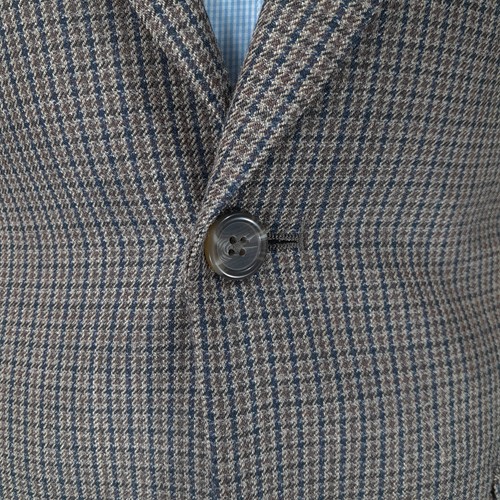 RALPH LAUREN Chaps Men’s 38 R Sport Coat 3-Season Brown Gray & Tan Checked Silk - Picture 3 of 7