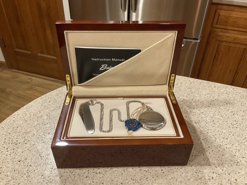 New Belair Pocket Watch Sapphire Crystal Stainless Case with Knife - Picture 4 of 7