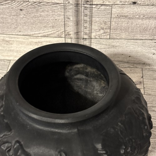 Tiffin schwarz Satin Vase Mohn Design 5" Vintage - Bild 7 von 8