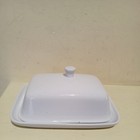 F & F Home Nova Porcelain Butter Dish & Lid white 