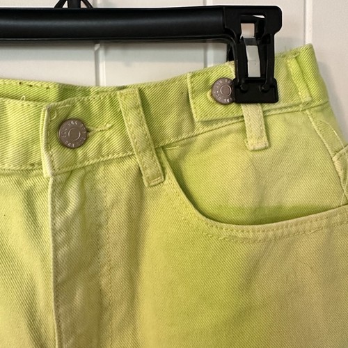 UO BDG longline carpenter short Lime green fade Shorts raw high-rise Size 26 - Picture 3 of 6