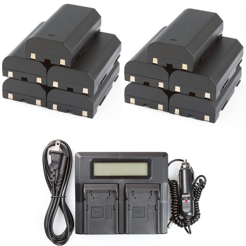 10 Batteries + Dual Rapid Battery Charger for Trimble 5800 54344 Pentax EI-D-LI1 - Picture 1 of 5