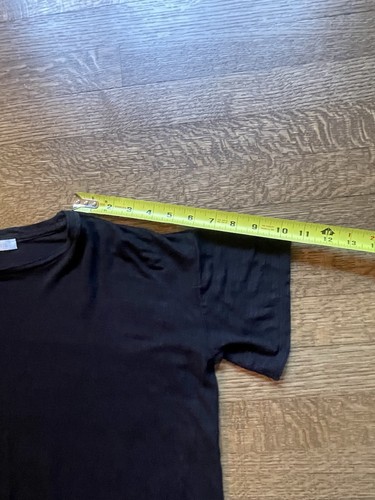 Shaina Mote kurzärmliges Leinen-T-Shirt Oberteil schwarz offen Gr 6 8 10 - Bild 8 von 13