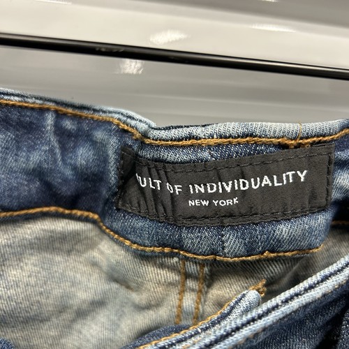 Cult of Individuality Rocker Slim Stretch Straight Selvedge Jeans Grunge 38/32 - Picture 5 of 16