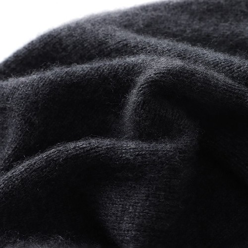 Rolled Edge Beanie Hat Solid Color Ear Protection Cap Cashmere Knitted Hat - Picture 10 of 20