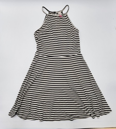 No Boundries Striped A Line Sun Dress Sleeveless Black/ White Midi Size M - Picture 4 of 19