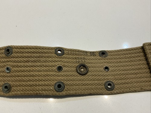 1942 Original WWII U.S. Army Combat OD3 / Khaki Web Gear Pistol Belt M-1936 - Picture 2 of 6
