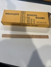 Vintage Box Of Westcott Wooden School Rulers . Approximately 36 Rulers.